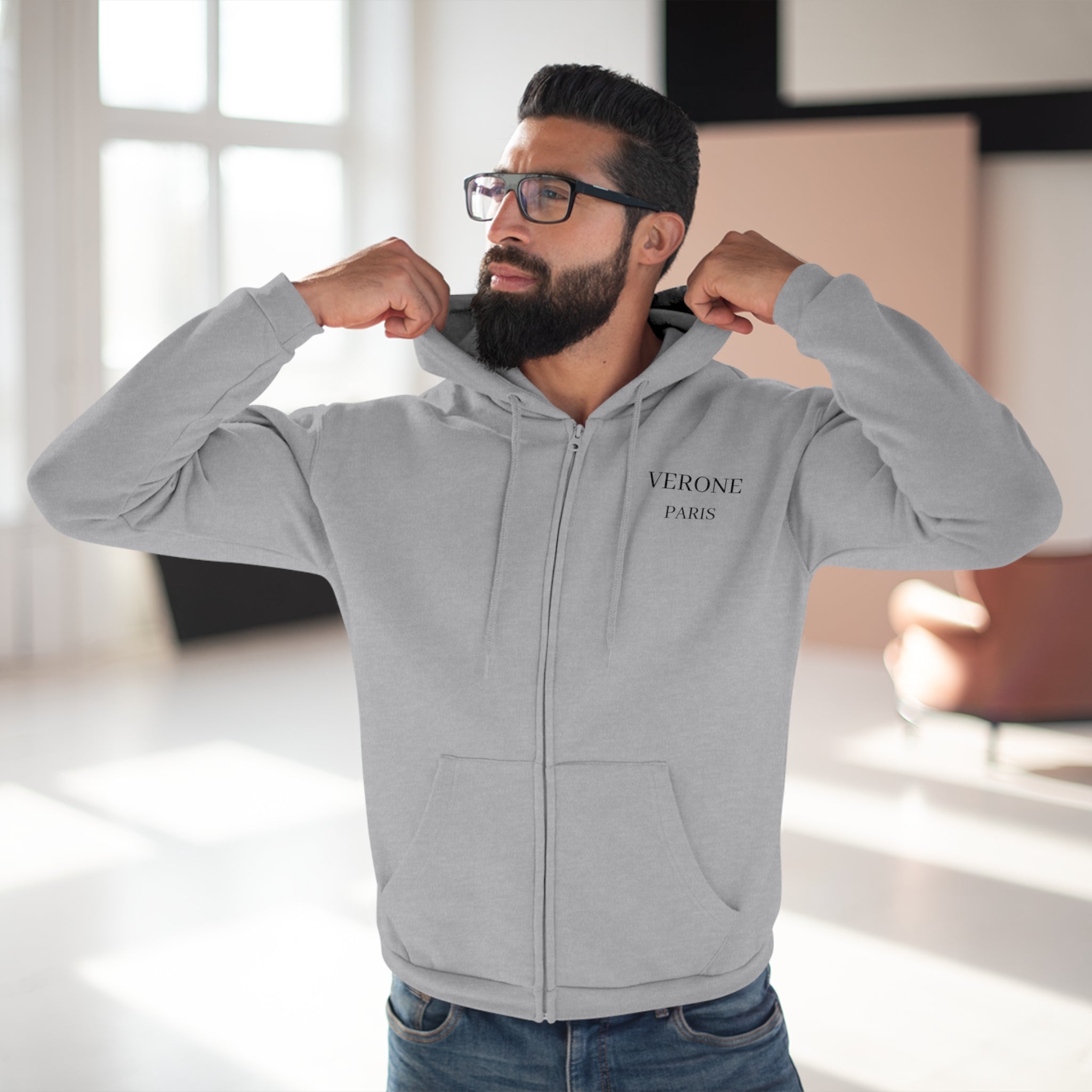 VÉRONE PARIS Zip Hoodie - Premium Kapuzenjacke Unisex