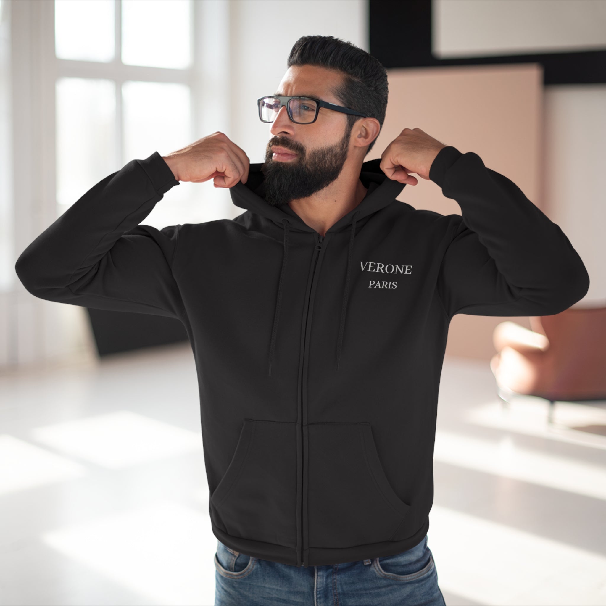 VÉRONE PARIS Zip Hoodie - Premium Kapuzenjacke Unisex