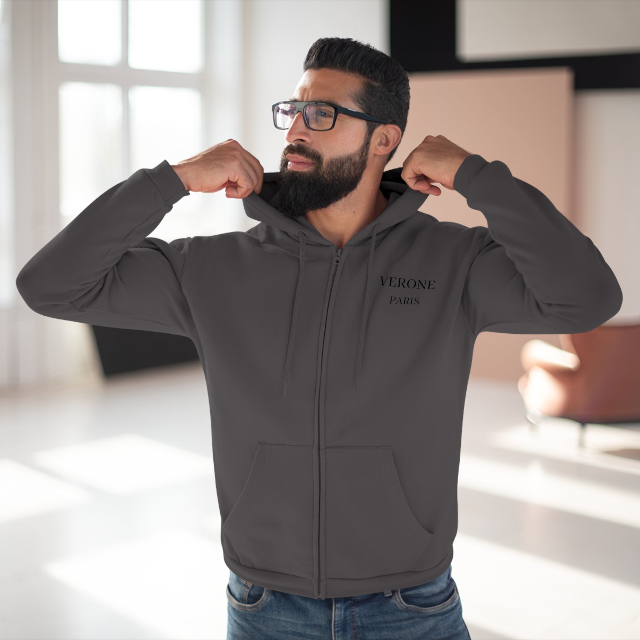 VÉRONE PARIS Zip Hoodie - Premium Kapuzenjacke Unisex